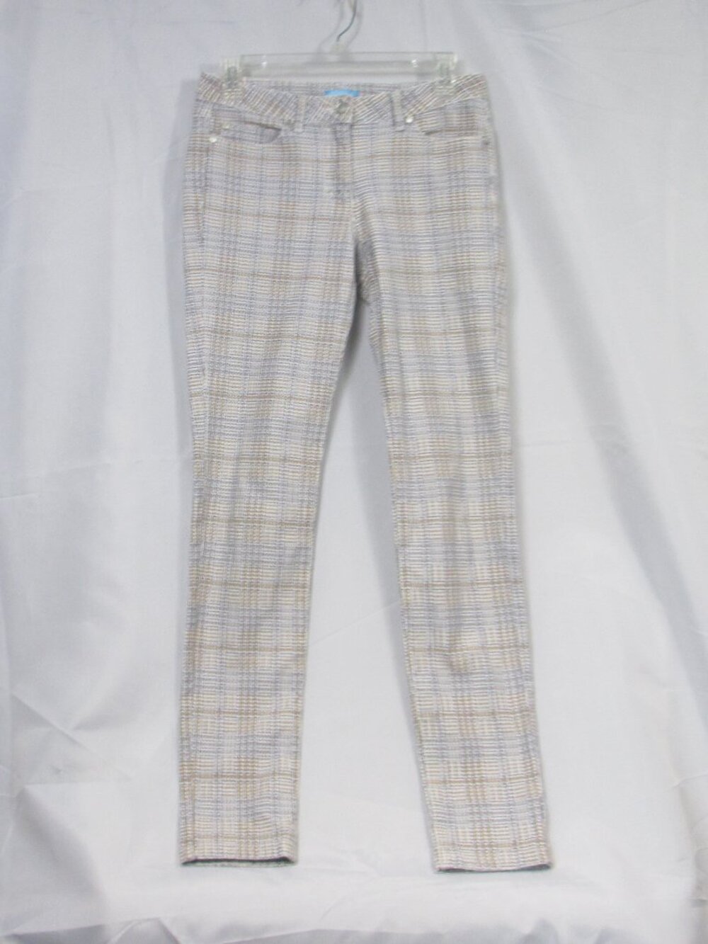 J. McLaughlin Women's Slim Leg Lexi Pants Neutral Houndstooth Plaid Jeans Size 2